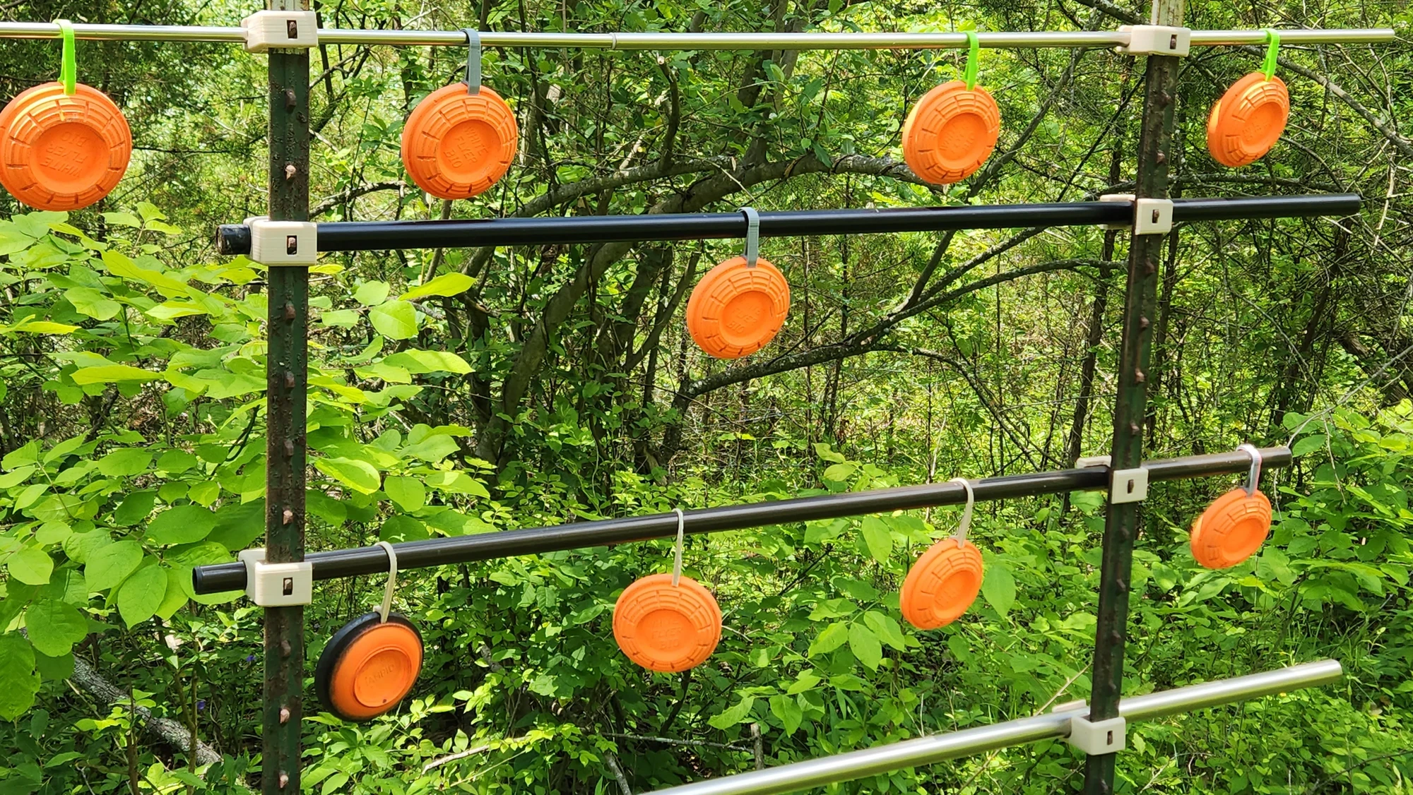 Hanging Bracket - snap fit to standard clay pigeons for target shooting.