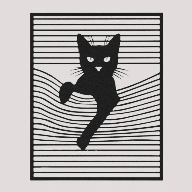 Cat Shadow Wall Art