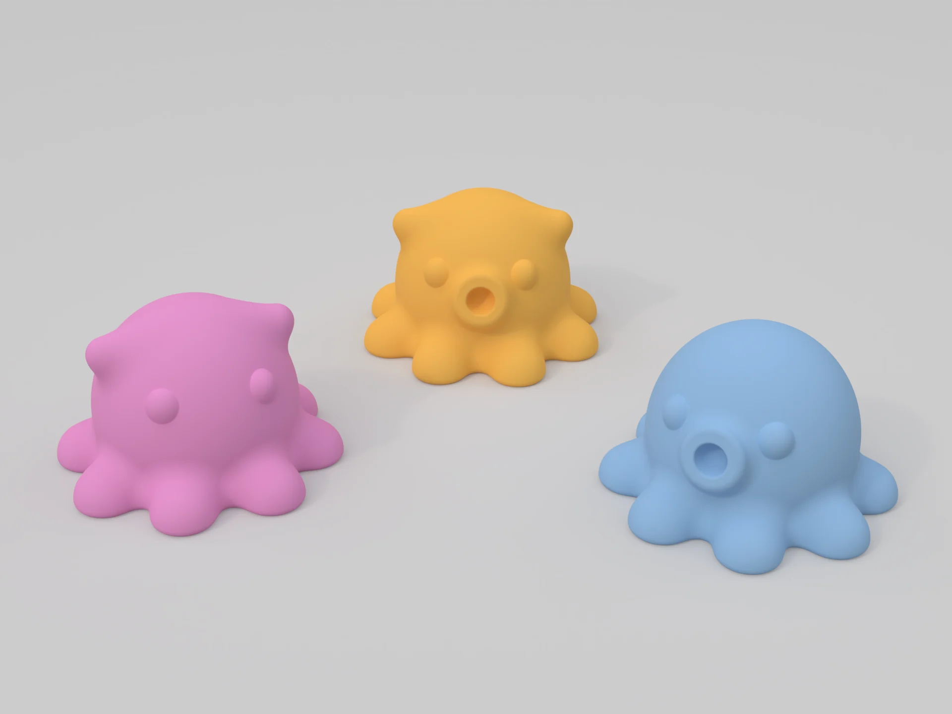 cute squid figure - 3 versions