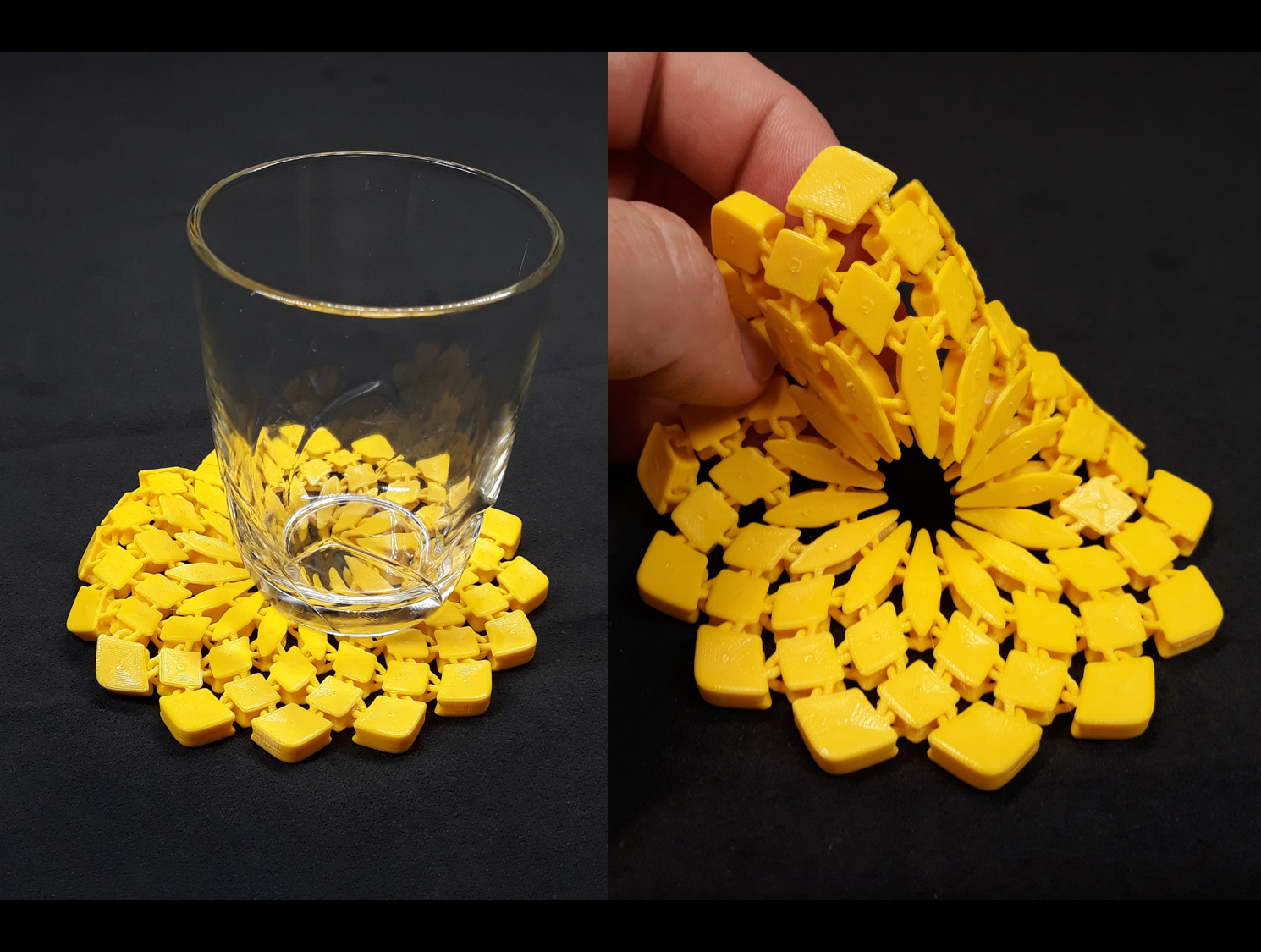 Sunflower fabric coaster