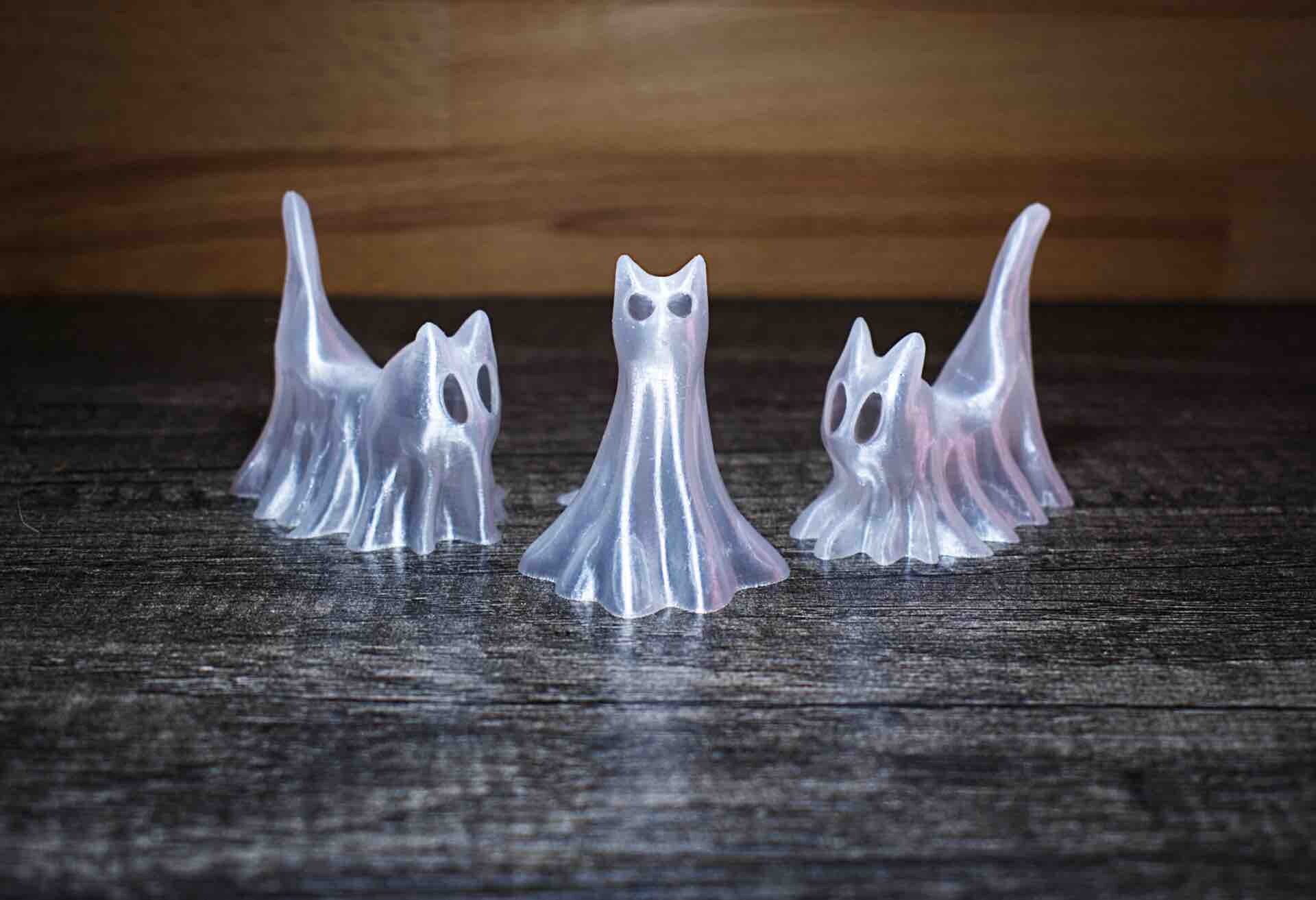 A Trio of Halloween Ghost Cats