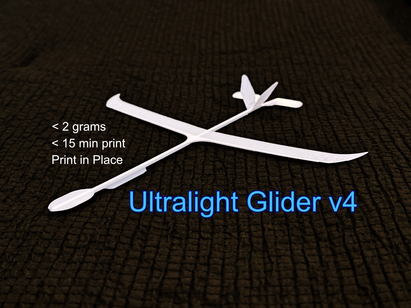Ultralight 2gram Glider (print in place)