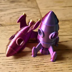 No Supports Easy Print Rocky The Small Rocket Ship Calibration Test Settings  Not a Benchy or Cube Spaceship Space Ship NASA Spacex Lunar Retro